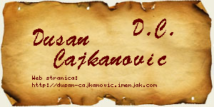 Dušan Čajkanović vizit kartica